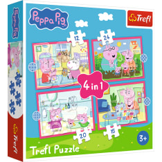 Trefl Pipsa Pig - Peppa Loves Adventures 4-in-1 puzzle