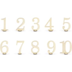 1 - 10 wooden table numbers