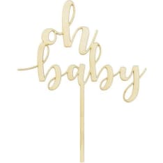 Oh Baby Wooden Cake Decoration