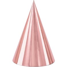 Rose gold-colored 6-piece cardboard hat