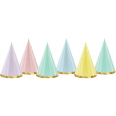 Pastel colors 6 party hat