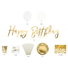 Happy Birthday kattaus- ja koristelusetti