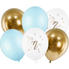 One gold and light blue 6-piece balloon