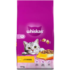 Whiskas 1+ Kanaa 1,9 kg kissan kuivaruoka