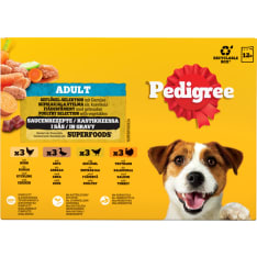Pedigree 12 x 100 g Siipikarjalajitelma kastikkeessa annospussit koiran märkäruoka