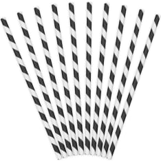 Striped cardboard drinking straw 10 pcs/box