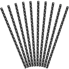 Dotted cardboard drinking straw 10 pcs/box