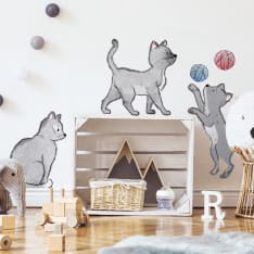 Pastelowe 29-38cm cats decoration sticker and balls 5 pcs