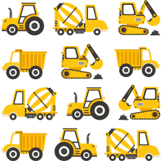 Pastelowe 10-13cm work equipment decoration stickers 12 pcs