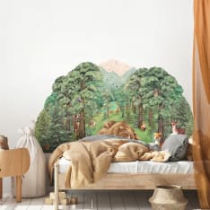 Pastelowe 144x80cm forest decoration sticker
