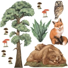 Pastelowe 11-108cm forest animals I decoration sticker 11 pcs