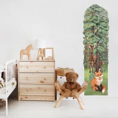Pastelowe 42x145cm forest length measure interior sticker