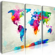 Artgeist World Map: An Explosion of Colors taulusetti