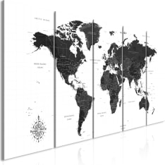 Artgeist Black and White Map taulusetti