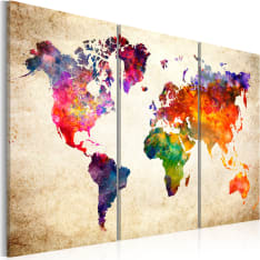 Artgeist The Worlds Map in Watercolor taulusetti