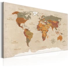 Artgeist World Map: Beige Chic taulu