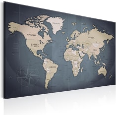 Artgeist World Map: Shades of Grey taulu