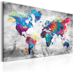 Artgeist World Map: Grey Style taulu