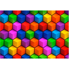 Artgeist Colorful Geometric Boxes itseliimautuva fototapetti