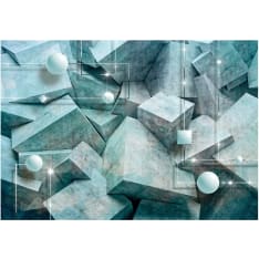 Artgeist Concrete Cubes (Green) itseliimautuva fototapetti