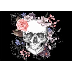 Artgeist Skull and Flowers itseliimautuva fototapetti