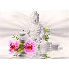 Artgeist Buddha And Orchids itseliimautuva fototapetti