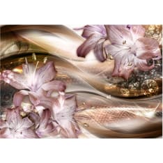 Artgeist Lilies on the Wave (Brown) itseliimautuva fototapetti