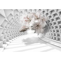 Artgeist Flowers in the Tunnel itseliimautuva fototapetti