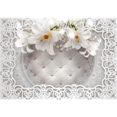 Artgeist Lilies and Quilted Background itseliimautuva fototapetti