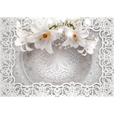 Artgeist Lilies and Ornaments itseliimautuva fototapetti