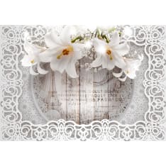 Artgeist Lilies and Wooden Background itseliimautuva fototapetti