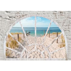 Artgeist Window View - Beach itseliimautuva fototapetti