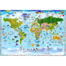 Artgeist World Map for Kids itseliimautuva fototapetti