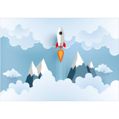 Artgeist Rocket in the Clouds itseliimautuva fototapetti