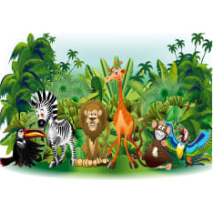 Artgeist Jungle Animals itseliimautuva fototapetti