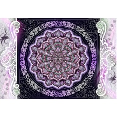Artgeist Round Stained Glass (Violet) itseliimautuva fototapetti