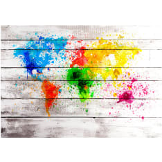 Artgeist World Map: Colourful Blot itseliimautuva fototapetti