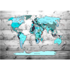 Artgeist World Map: Blue Continents itseliimautuva fototapetti