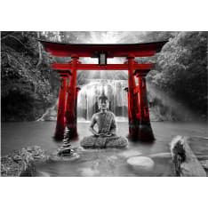 Artgeist Buddha Smile (Red) itseliimautuva fototapetti