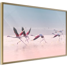 Artgeist Flamingos Breaking Into a Flight juliste