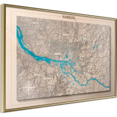 Artgeist Raised Relief Map: Hamburg juliste