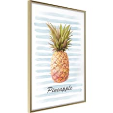 Artgeist Pineapple On Striped Background juliste