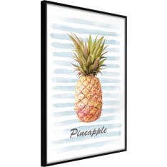 Artgeist Pineapple On Striped Background juliste