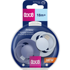 LOVI Prime Silicone Dynamic Soother 18+m 2 pcs Coconut/Ivory