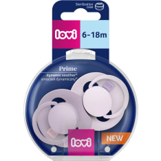 LOVI Prime  Silicone Dynamic Soother 6-18m 2 pcs Nude/Blush