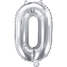 Hopeanvärinen ilmatäytteinen numerofoliopallo 35 cm