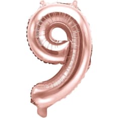 Ruusukullanvärinen ilmatäytteinen numerofoliopallo 35 cm