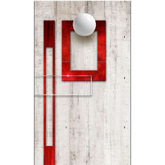 Artgeist Concrete, Red Frames And White Knobs fototapetti
