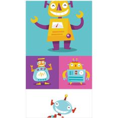 Artgeist Colorful Robots fototapetti
