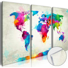 Artgeist World Map: An Explosion Of Colours  akryylilasitaulusetti